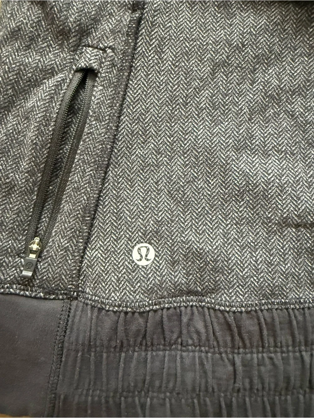 Lululemon Think Fast Hoodie Heathered Herringbone Heathered Black Black / Black
